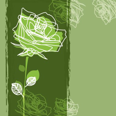 Rose on a green background clipart