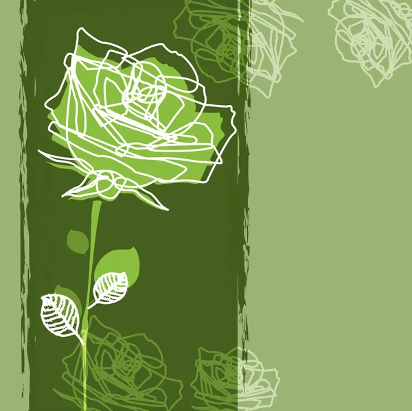 Rose on a green background Royalty Free Stock Vectors