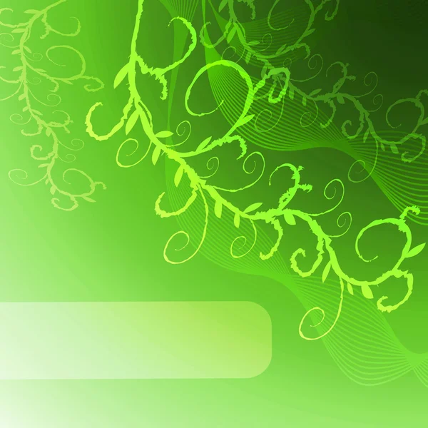 녹색 바탕에 녹색의 어린 가지 — 스톡 벡터