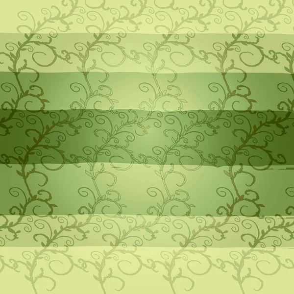 緑の背景にカールと背景 — ストックベクタ