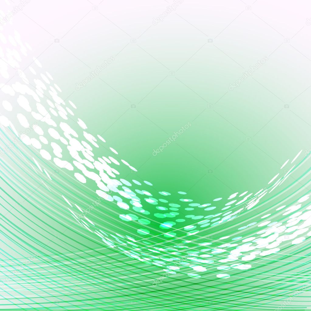 Green abstract background with lines