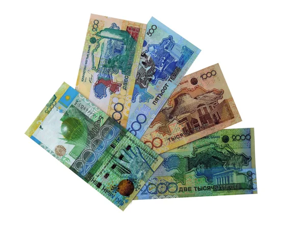 Фото современных банкнот Казахстана . — стоковое фото