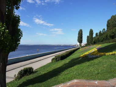 The coast of Volga in the city of Saratov. clipart