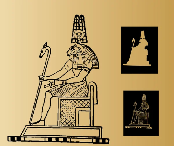 Monumento egípcio - Amom — Vetor de Stock