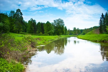 Spring park in Pavlovsk clipart