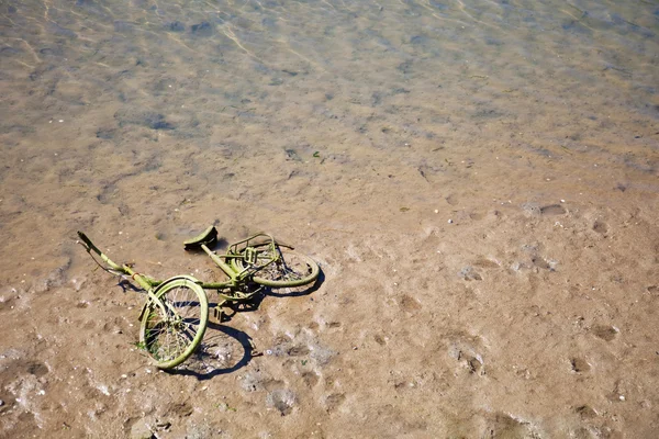 자전거의 진흙에 누워 — 스톡 사진