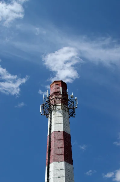 stock image Pipe plant in Serpukhov and clouds