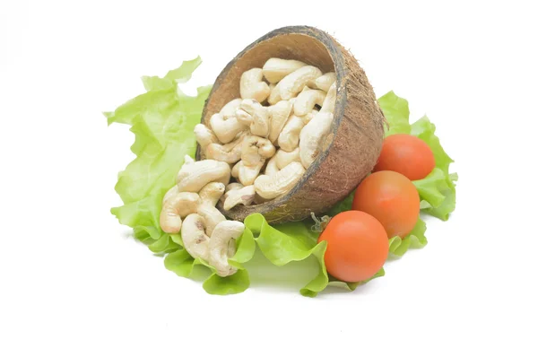 stock image Cashew nuts with cherry tomatoes