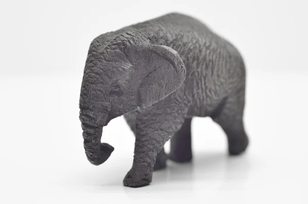 Madeira de teca de elefante estatueta — Fotografia de Stock