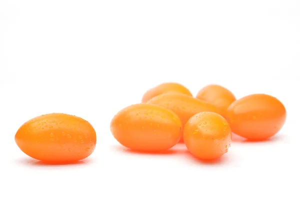 มะเขือเทศพลัมส้ม มะเขือเทศเชอร์รี่ — ภาพถ่ายสต็อก