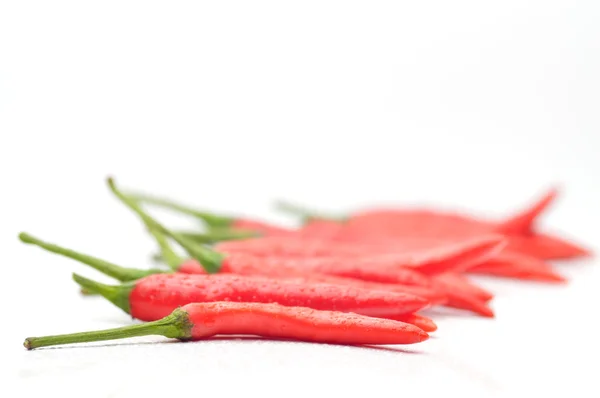 Rode hete chili pepers op witte achtergrond — Stockfoto