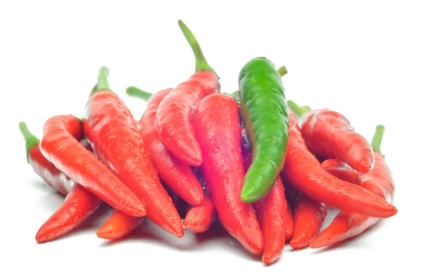 Multi-gekleurde paprika's op een witte achtergrond — Stockfoto