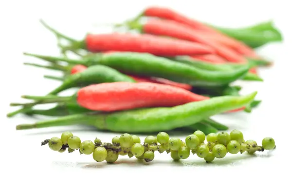 Flerfärgad paprika på vit bakgrund — Stockfoto