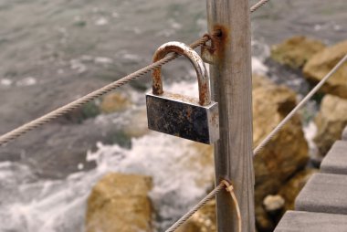 Padlock in the promenade clipart