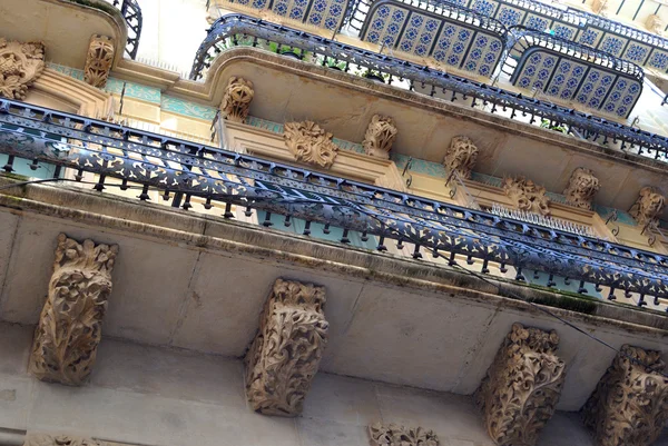 Artistic balconies of Lleida — Stock Photo, Image