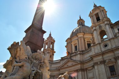 Fountain of the Four Rivers in Rome clipart