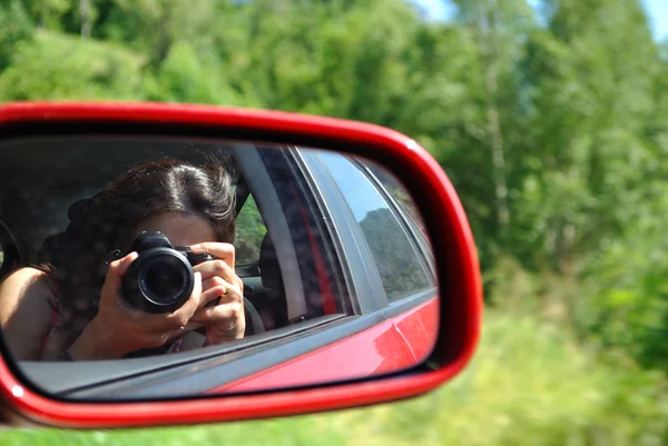 stock image Woman with a camera