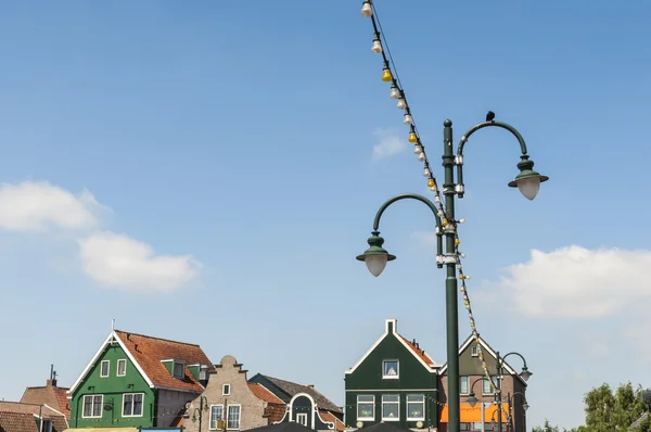 Pouliční lampy ve Volendamu — Stock fotografie