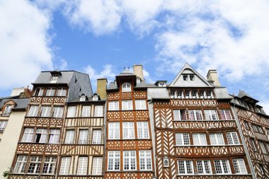 Medieval houses in Rennes, France clipart