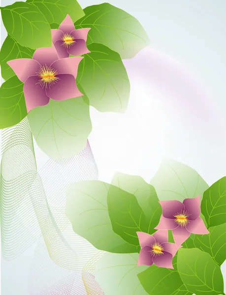 Glühender Hintergrund mit Blumen. — Stockvektor