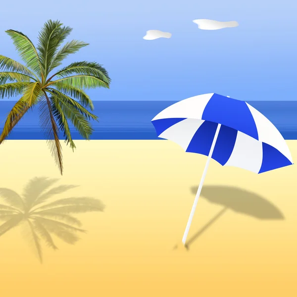 Regenschirm und eine Palme . — Stockvektor