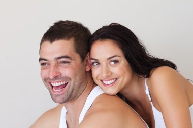 Cheerful man with woman clipart