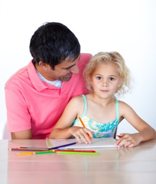 Adorable girl looking at the camera clipart