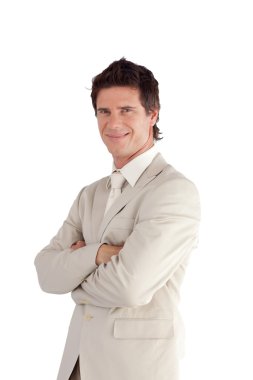 Portrait of a male manager looking at the camera clipart