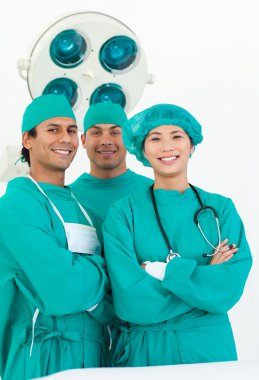 Smiling team of surgeon clipart