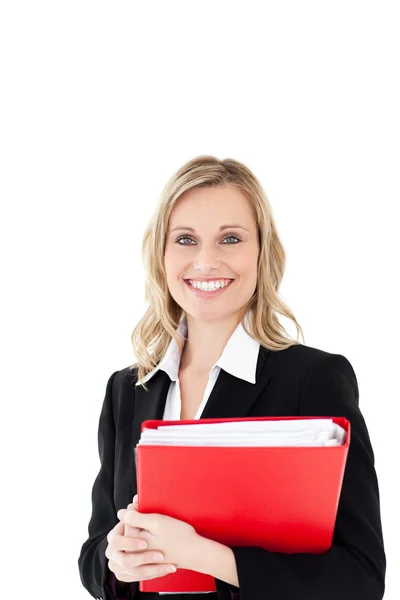 Smiling woman looking in the camera — Stock Photo, Image