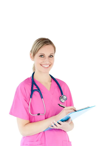 Smiling nurse looking in the camera — Stock Photo, Image