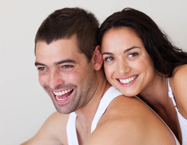 Laughing man with his girlfriend — Stock Photo, Image