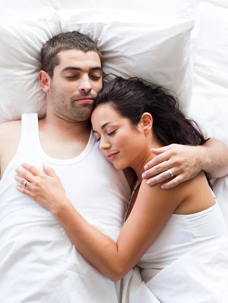 Positive couple sleeping — Stock Photo, Image