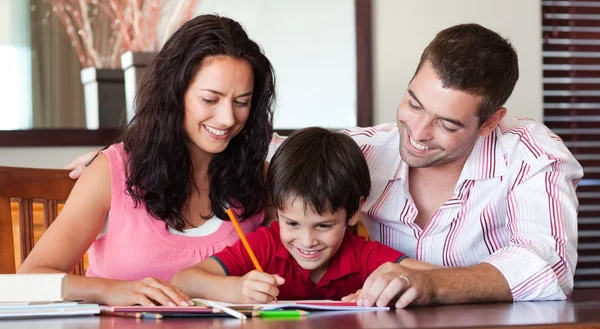 stock image Family drawing together