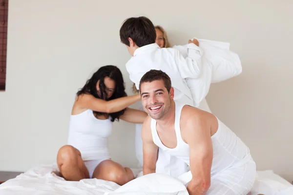 Attractive man having fun with his family — Stock Photo, Image
