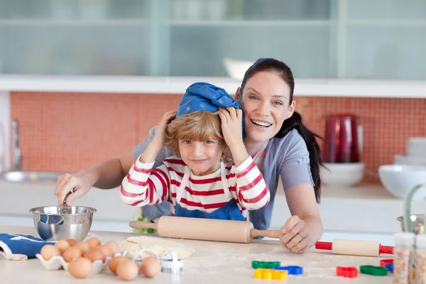 Boy having fun with his mother — Stock Photo, Image
