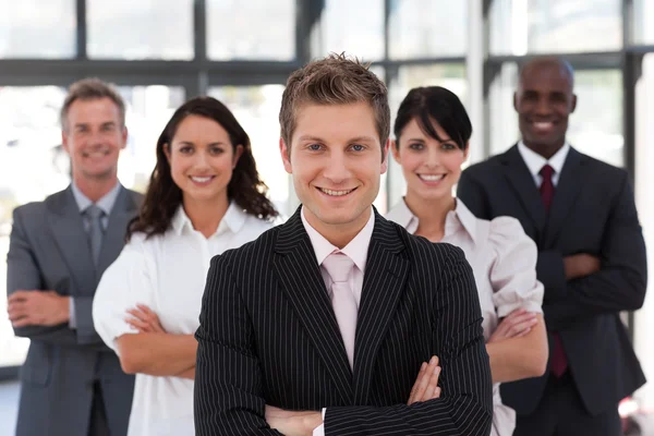 Cute business team looking at the camera — Stock Photo, Image