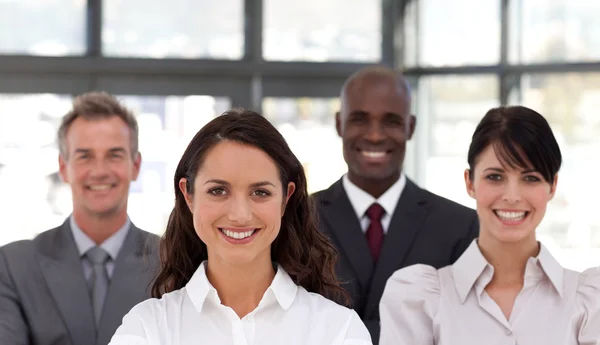 Portrait of happy business looking at the camera — Stock Photo, Image