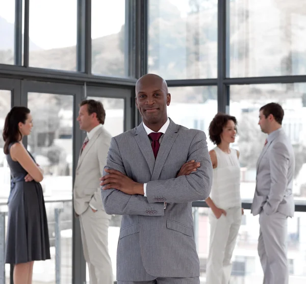 Portrait of a echnic manager leading his team — Stock Photo, Image
