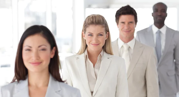 Portrait of a ethnic team at work — Stock Photo, Image