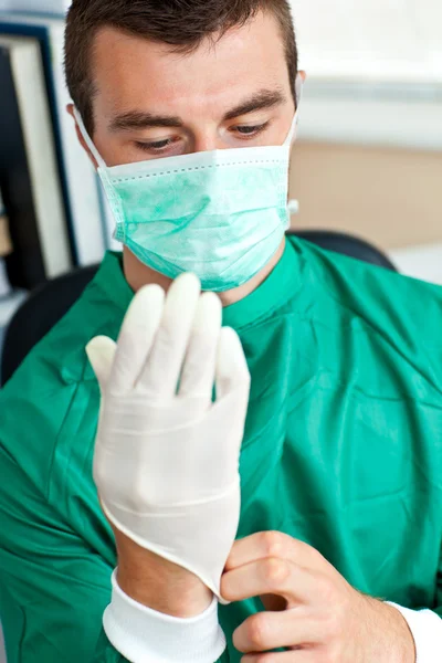 Portrait of a surgeon in scrubs uniform — Stock Photo, Image