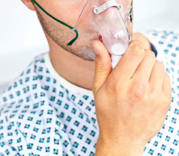 Close-up of a patient with a mask — Stock Photo, Image
