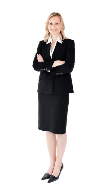 A confident businesswoman with folded arms — Stock Photo, Image