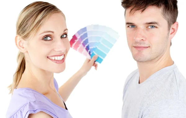 행복 한 커플 색상 샘플 — 스톡 사진