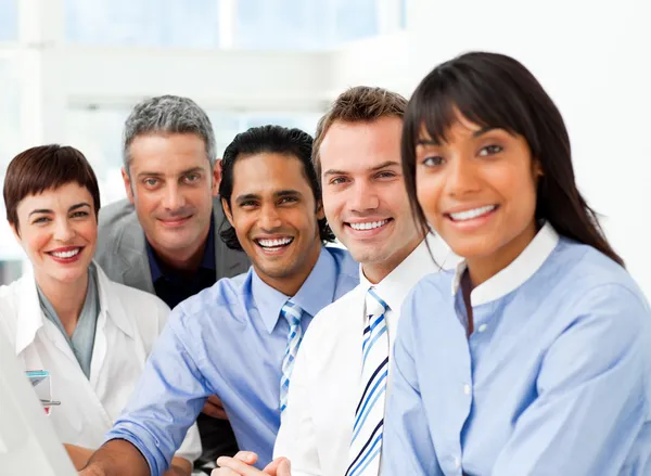 Portrait of ambitious business team at work — Stock Photo, Image