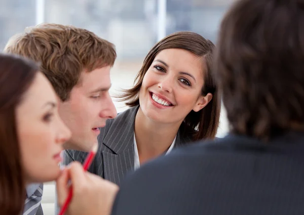 Portrait of an assertive businesswoman and her team — Stock Photo, Image