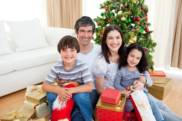 Retrato de Natal de Família — Fotografia de Stock