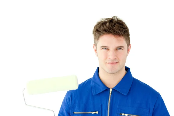 Good-looking male worker smiling at the camera — Stock Photo, Image