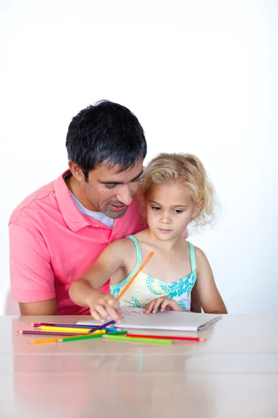 Young family writing on copyspace Stock Picture