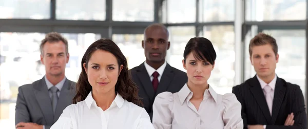 Portrait of multi-ethnic business looking at the camera — Stock Photo, Image